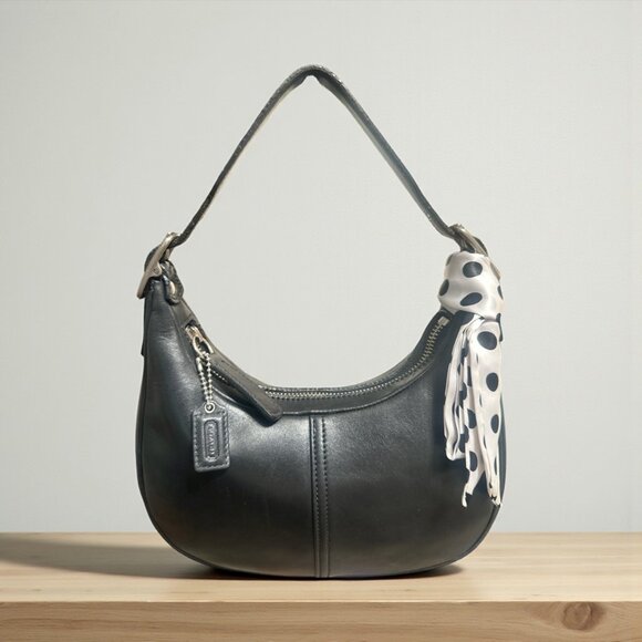VTG Coach Legacy West Zoe 9593 Black Leather Nickel Mini Hobo Bag Y2K Costa Rica - Picture 1 of 9
